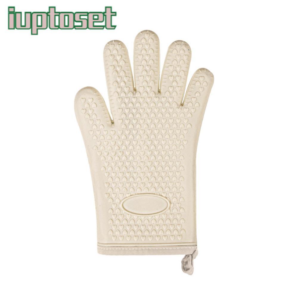 IUPTOSET ถุงมือฉนวนกันความร้อน, ถุงมือบาร์บีคิวป้องกันการลวกทนความร้อน, ซิลิโคนหนาคุณภาพสูงกันลื่นเตาอบไมโครเวฟถุงมืออบห้องครัว