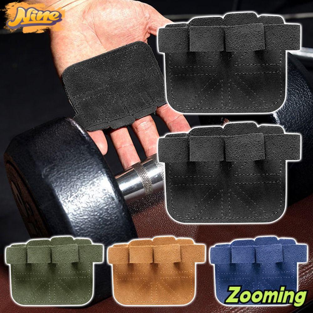 ZOOMING ถุงมือยกน้ําหนัก Cowhide หนัง.Hand Grips สำหรับการฝึกอบรมฟิตเนสและGYM