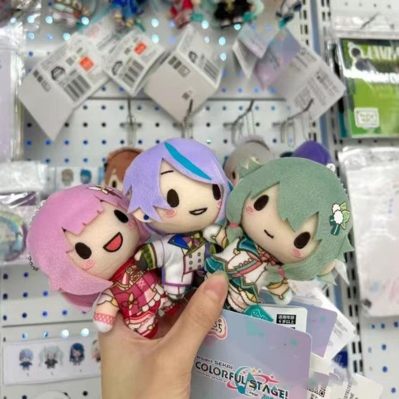 โครงการ Sekai สีสัน Stage ตุ๊กตาตุ๊กตา 10 ซม. Rui Emu Nene Kaito Chibi Plushie น่ารักอะนิเมะตุ๊กตาของเล่นกระเป๋าจี้พวงกุญแจสะสมของขวัญ