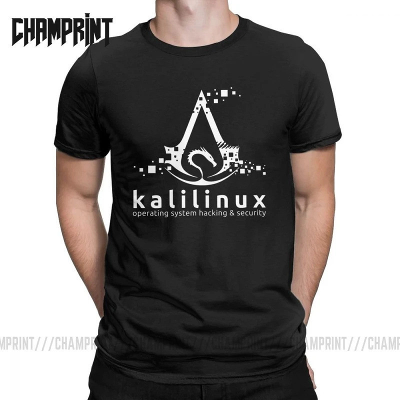 [มีสินค้า] เสื้อยืดผู้ชายลาย Kali Linux Operating System Penetration And Security ผ้าฝ้าย 100% เสื้อ
