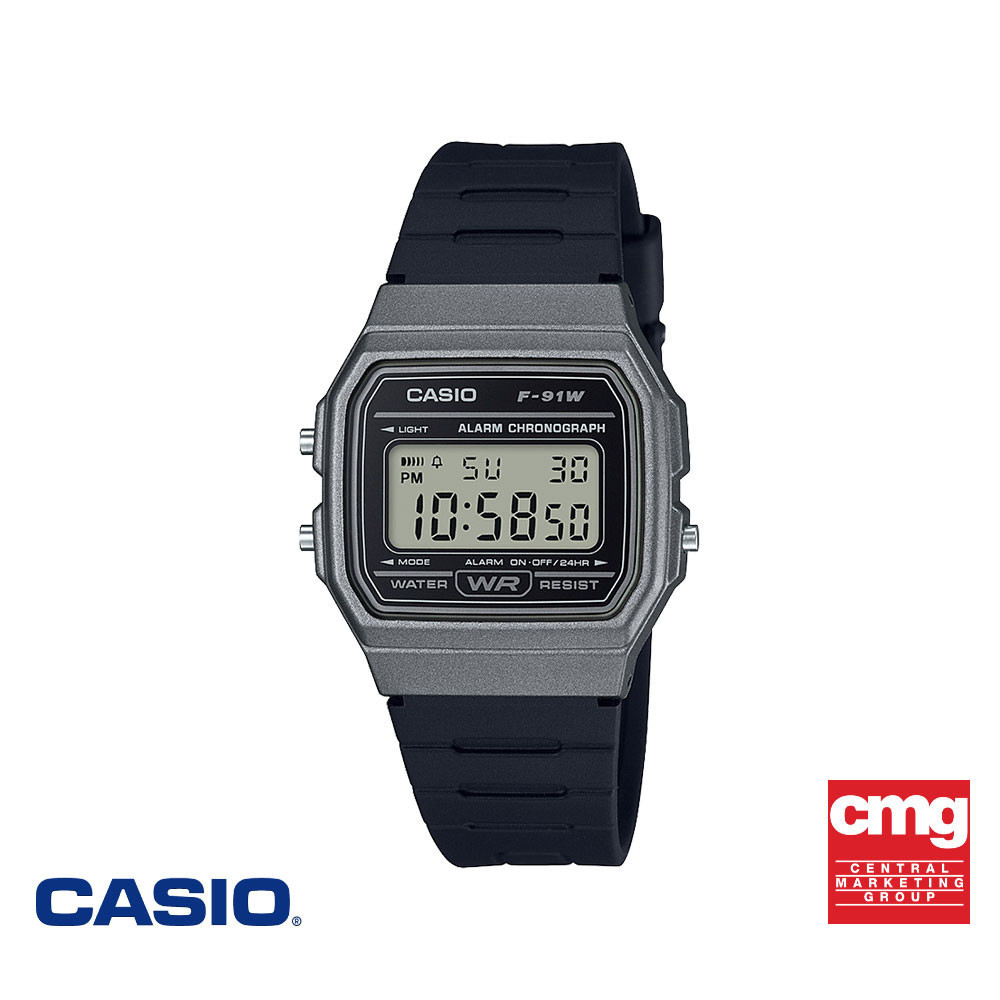 CASIO นาฬิกาข้อมือ CASIO รุ่น F-91WM-1BDF วัสดุเรซิ่น สีดำ