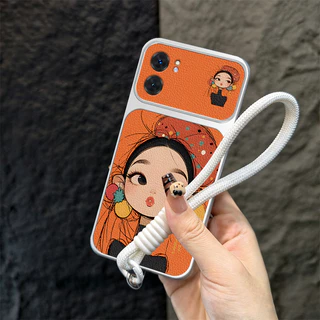 PBZZ สําหรับ OPPO a6x A6 PRO 4g A6t a6S A6c PRO A6 5g ฝาครอบโทรศัพท์ความวิตกกังวล Softcase ซิลิโคนกันกระแทกการออกแบบใหม่ความงามน่ารักการ์ตูนพร้อมเชือกเส้นเล็กสําหรับสาว TBDTMD1