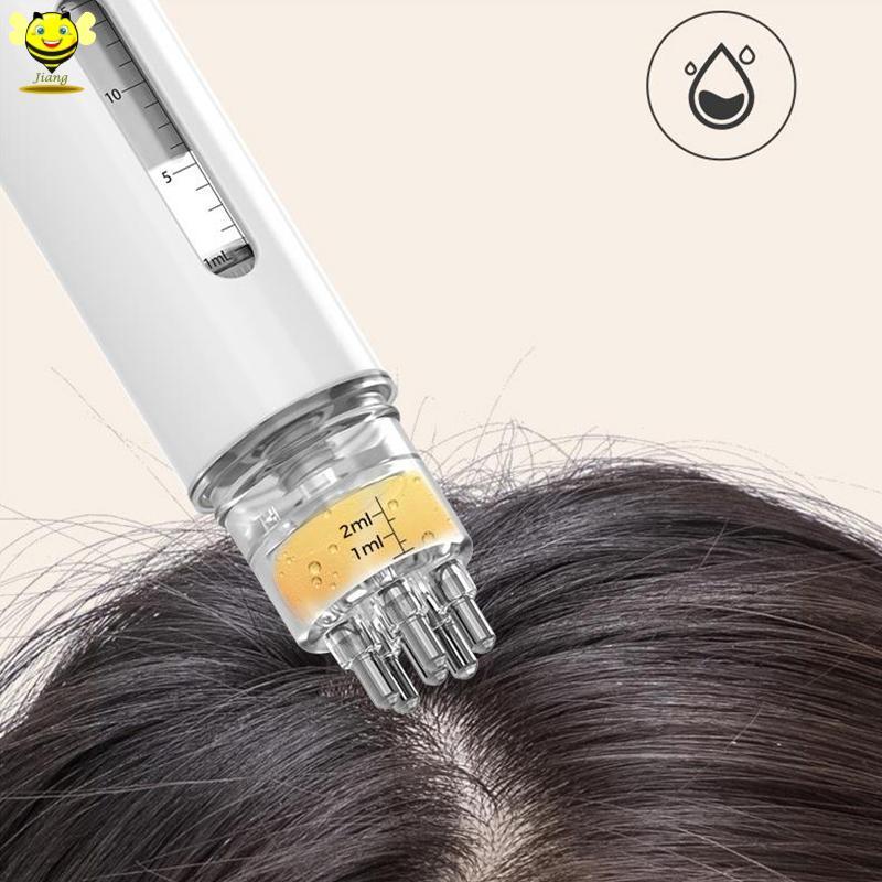 [Jiang] หกเข็มแบบพกพา Scalp Applicator Liquid หวีรากผมนวดยาหวีผมสําหรับการเจริญเติบโตของเส้นผมเซรั่มน้ํามันบํารุง TH