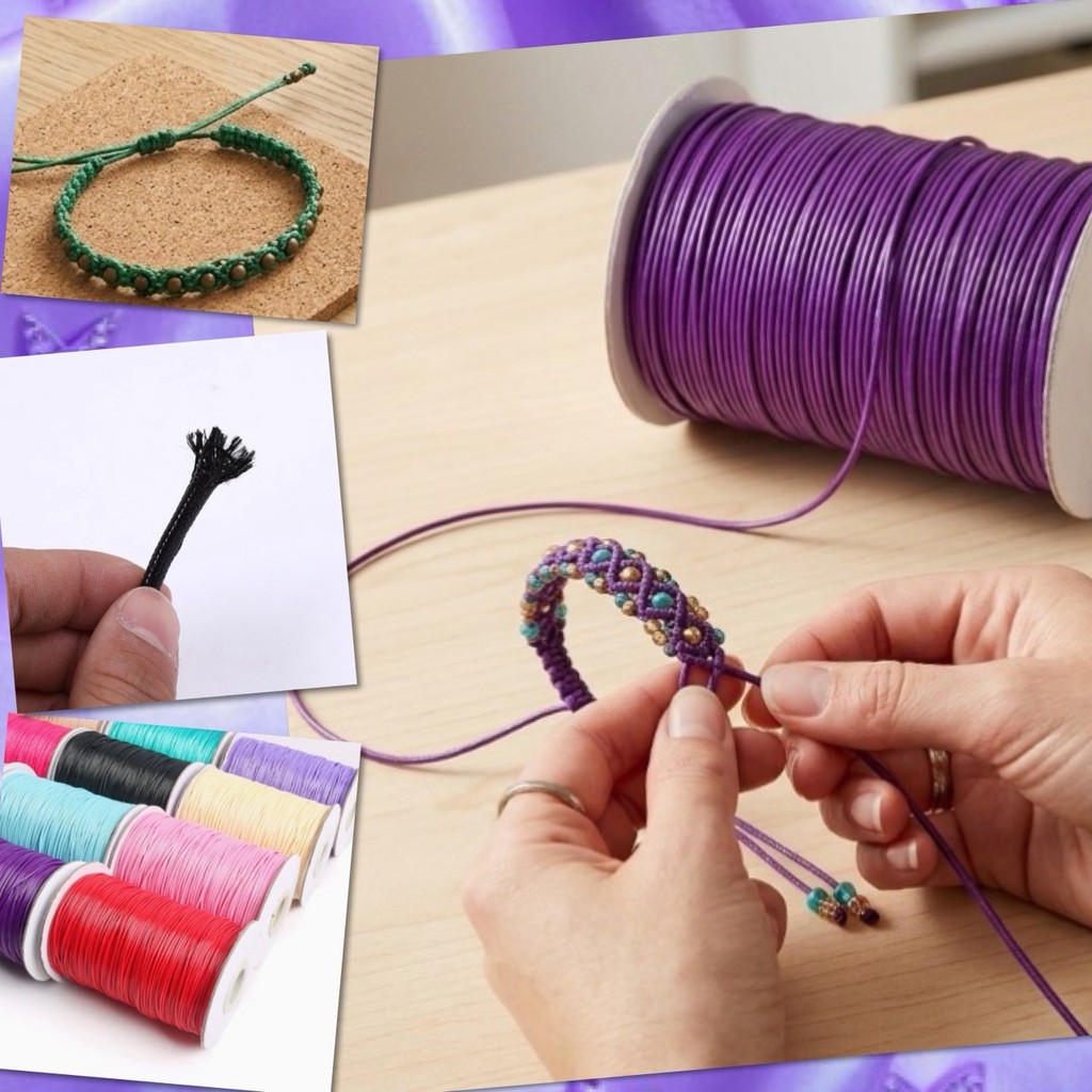 📍 เชือก หนัง เชือกถัก หนังถัก ด้ายถัก ยาว 10 เมตร หนา 0.8 มม. DIY สำหรับทำ เครื่องประดับ งานประดิษฐ์ แข็งแรง ทนทาน 📍