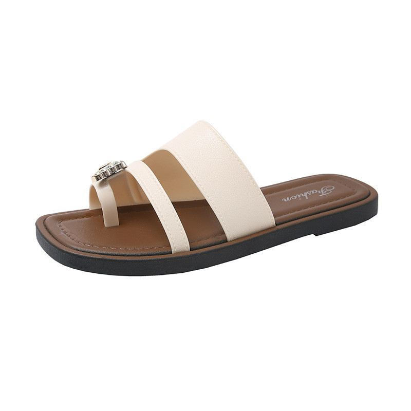 Set Toe Outer Wear Sandals Women Retro Leisure Vacation One-Pedal Roman Sandals