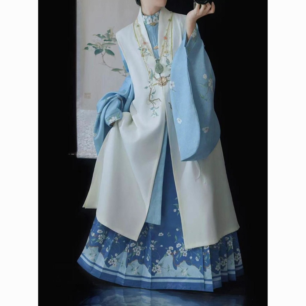 สุภาพสตรี Hanfu ขนาดใหญ่ Hanfu ผู้หญิง 100 กก. Ming Made ปักกว่า Jia ทุกวัน Stand-Up Collar เสื้อ Coral กระโปรงโบราณ