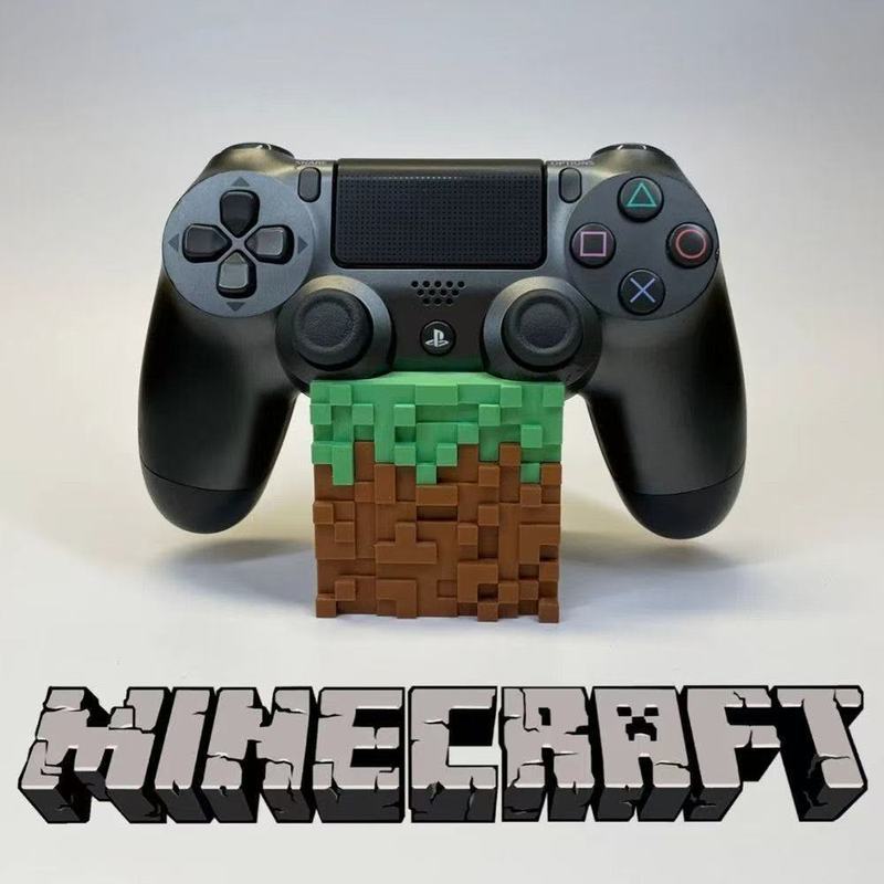 แท่นวางจอยสติ๊ก Minecraft สไตล์บล็อกหญ้า ขาตั้งจอยเกม PS4  ที่วางคอนโทรลเลอร์ ตกแต่งโต๊ะคอมสุดเท่