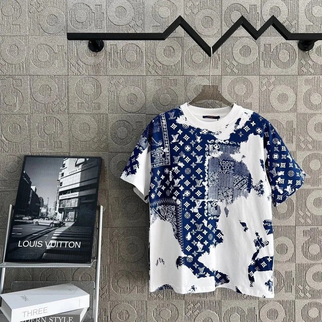 ผู้ชายพิมพ์เสื้อ Paul Official Island ถักดอกไม้ Luxury Smiley Face เสื้อ l แขนสั้นหิน Matches สีขาว 