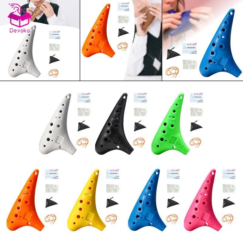 [chiwanji2mf] Tiny Ocarina 12 Hole Ocarina Instrument น้ําหนักเบามือถือ Tenor Alto ด้วยพื้นผิวเรียบท