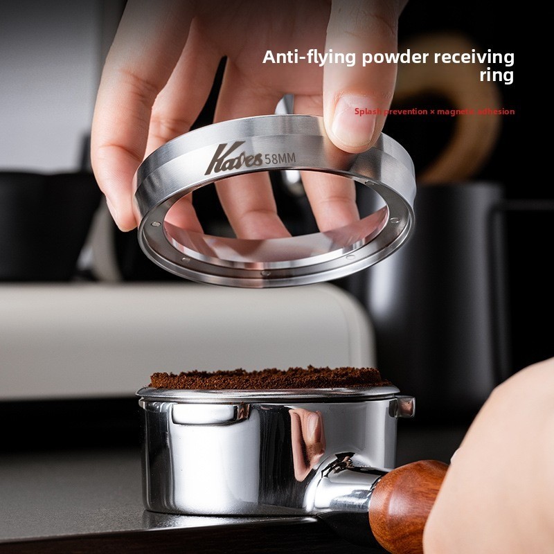 Magnetic Anti-Splash Dosing Ring สําหรับ Portafilter, 304 สแตนเลสสตีลกาแฟช่องทางเปิด Flared, 51/53/58 มม.