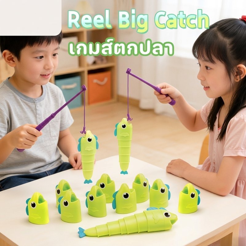 เกมตกปลา ของเล่นตกปลา เกมกระดานเด็ก ของเล่นเสริมพัฒนาการ แข่งตกปลา พ่อแม่ลูก ปาร์ตี้เด็ก