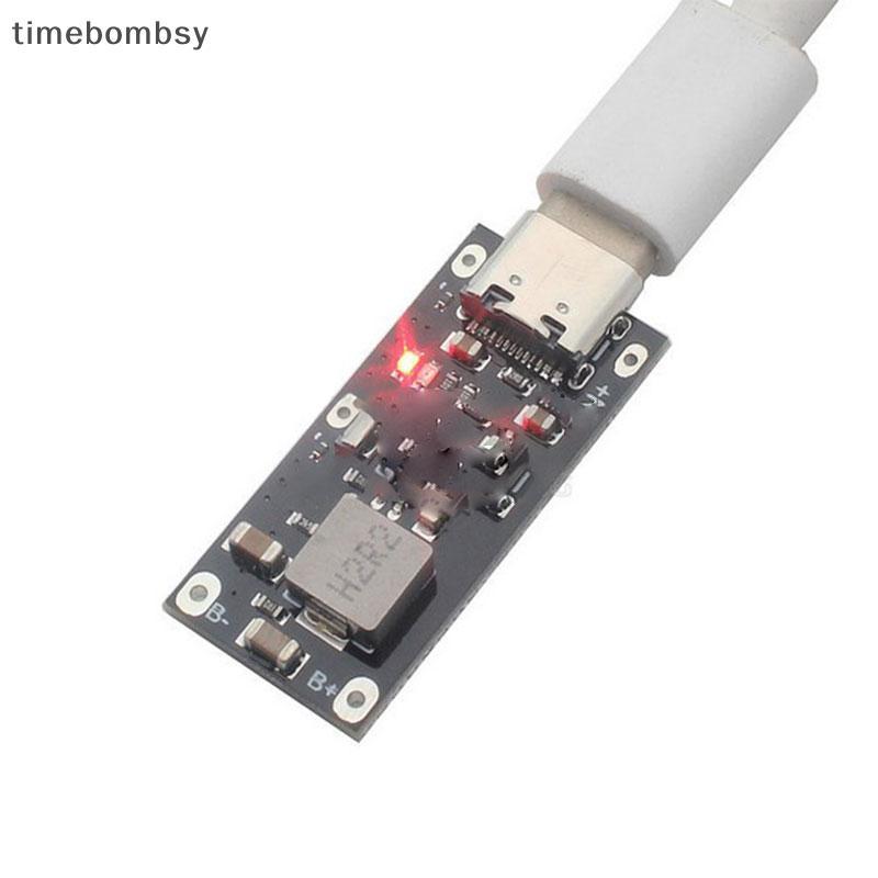 (time) Type-C USB 5V 3A 3.7V 18650 Lithium Li-ion แบตเตอรี่ชาร์จโมดูลชาร์จ (TH)