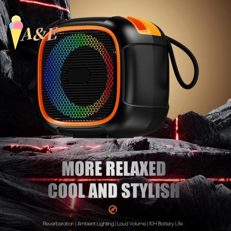 [QIMO] ลําโพงพกพาขนาดเล็กพร้อมที่วางโทรศัพท์, ไฟ RGB, เวลาเล่น Super Bass และ 10H สําหรับเดินทาง