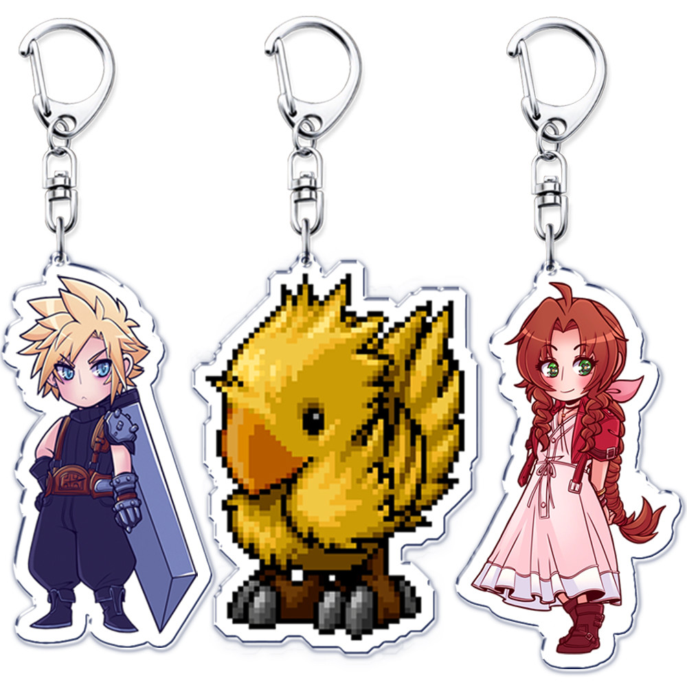 Hot Action เกมพวงกุญแจสําหรับอุปกรณ์เสริมกระเป๋าแหวน Cloud Strife Ffvii Tifa Sephiroth เครื่องประดับ