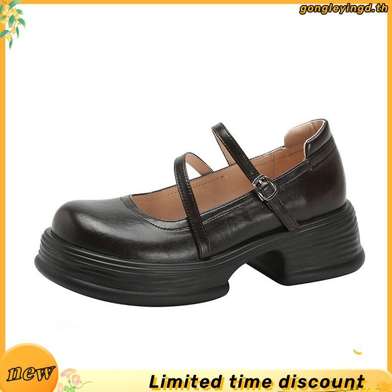 รองเท้า marry jane marry jane shoes หนา-soled รองเท้าหนังขนาดเล็กผู้หญิง 2025 ฤดูใบไม้ผลิฤดูใบไม้ร่ว