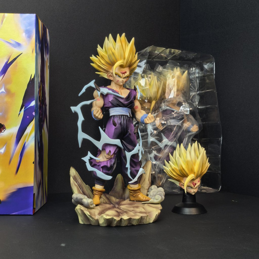 26 ซม. Gohan Gohan Dragon Ball Double Replacement Head Super Two Gohan รูปอะนิเมะเครื่องประดับรูป