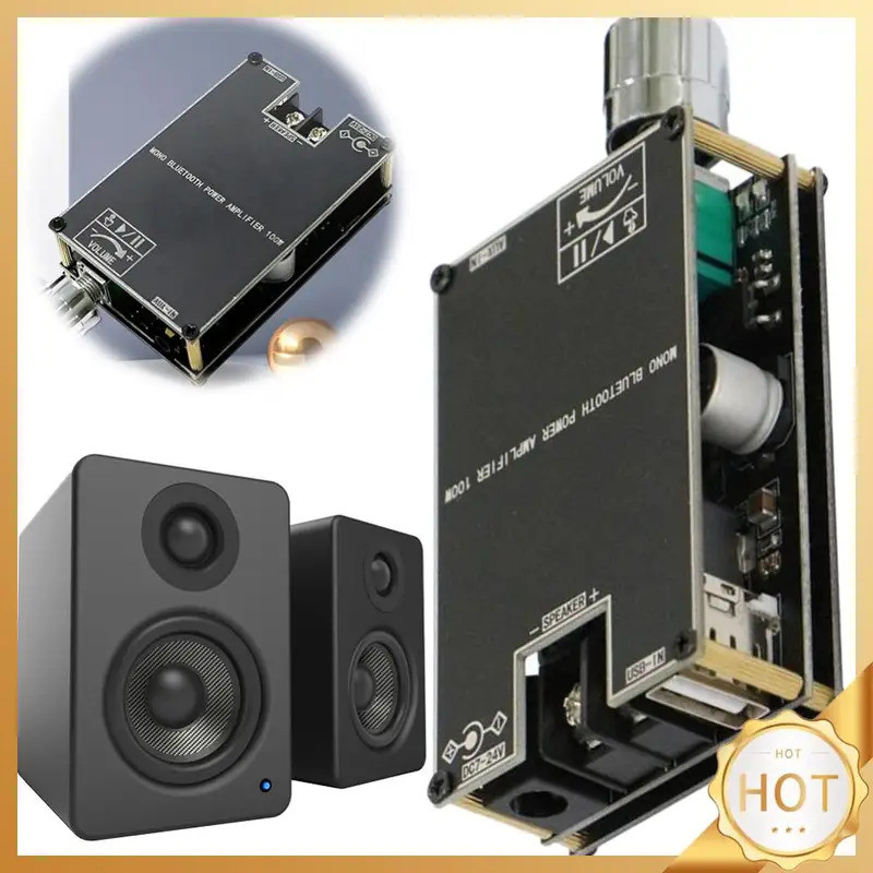 ZK-1001B Mono 100W Audio Power Amplifier โมดูลบลูทูธเข้ากันได้กับ 5.1 AUX TPA3116D2 เครื่องขยายเสียง
