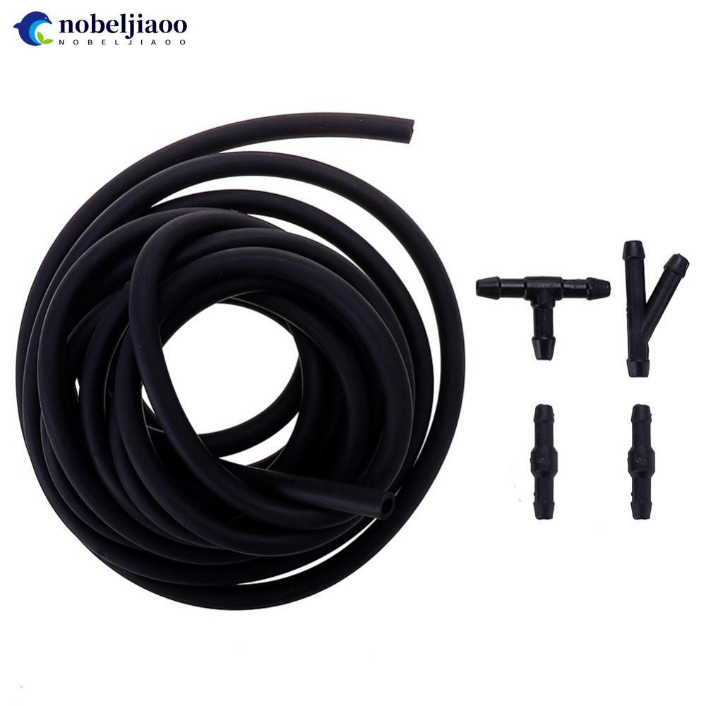 NOBELJIAOO 2m Automotiv ใบปัดน้ําฝนรถท่อใบปัดน้ําฝนกระจกเครื่องซักผ้าท่อ Connector กระจก T/Y/I ประเภ