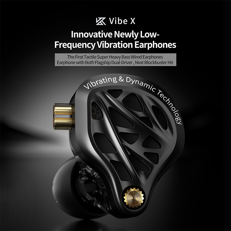 KZ Vibe X แบบมีสาย IEM In Ear Monitor 13 มม.การสั่นสะเทือน HiFi หูฟังพร้อมสายชุบเงินสําหรับเกมเพลง