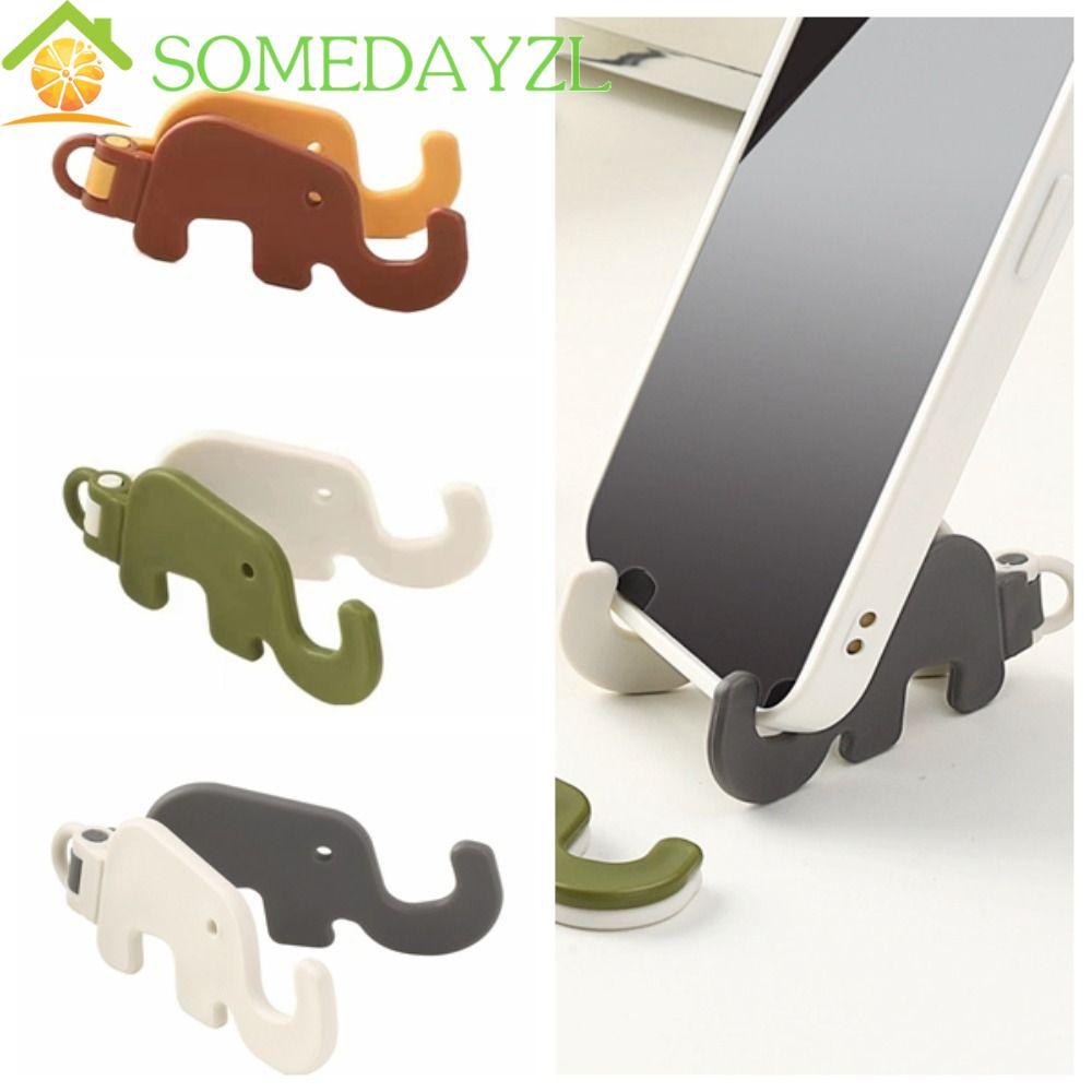 SOMEDAYZL Elephant Phone Holder Key Chain, Storage Mini Mini Elephant Mobile Phone Stand, Portable C