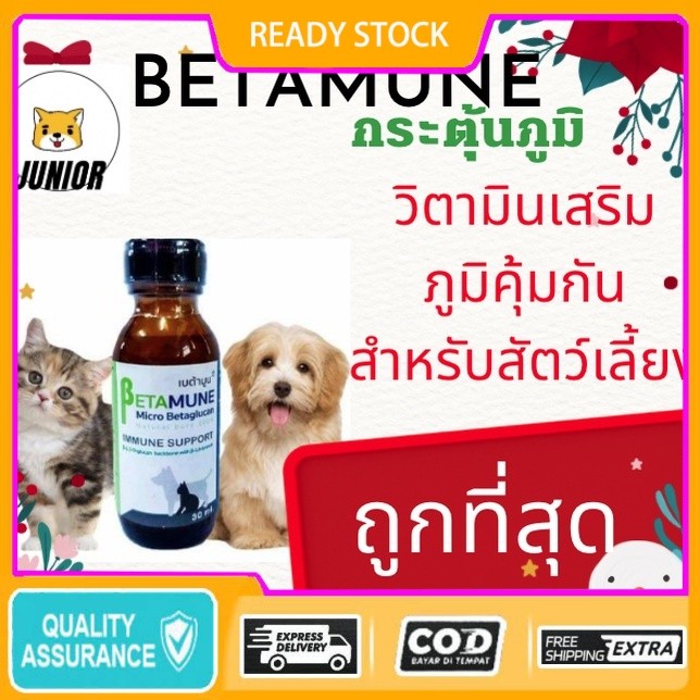 เบต้า กลูแคน เบต้ามูน Betamune วิตามิน บำรุงแมว กระตุ้นและเสริมสร้างภูมิคุ้มกัน 30 ml.ล็อตใหม่ล่าสุด