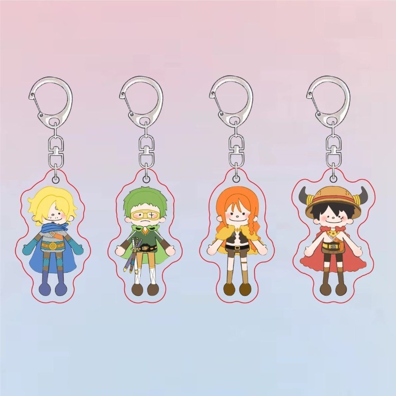 ONE PIECE KeyChain ผู้หญิง Chibi Eye Key Chain สําหรับชาย Luffy Key แหวน Dot Eyes อะคริลิคพวงกุญแจ N