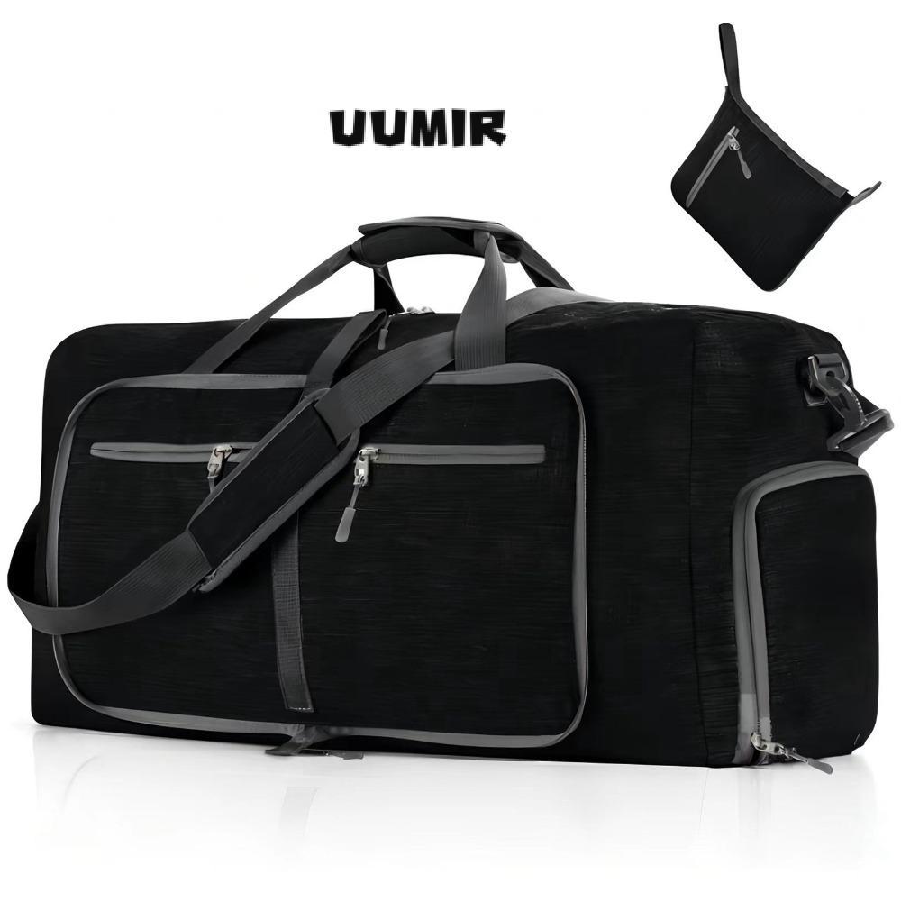 UUMIR Gym Bag, กระเป๋าเดินทางกันน้ําแบบพับได้, ก้นข้นทนทาน 65L ขยายกระเป๋า Duffle Gym