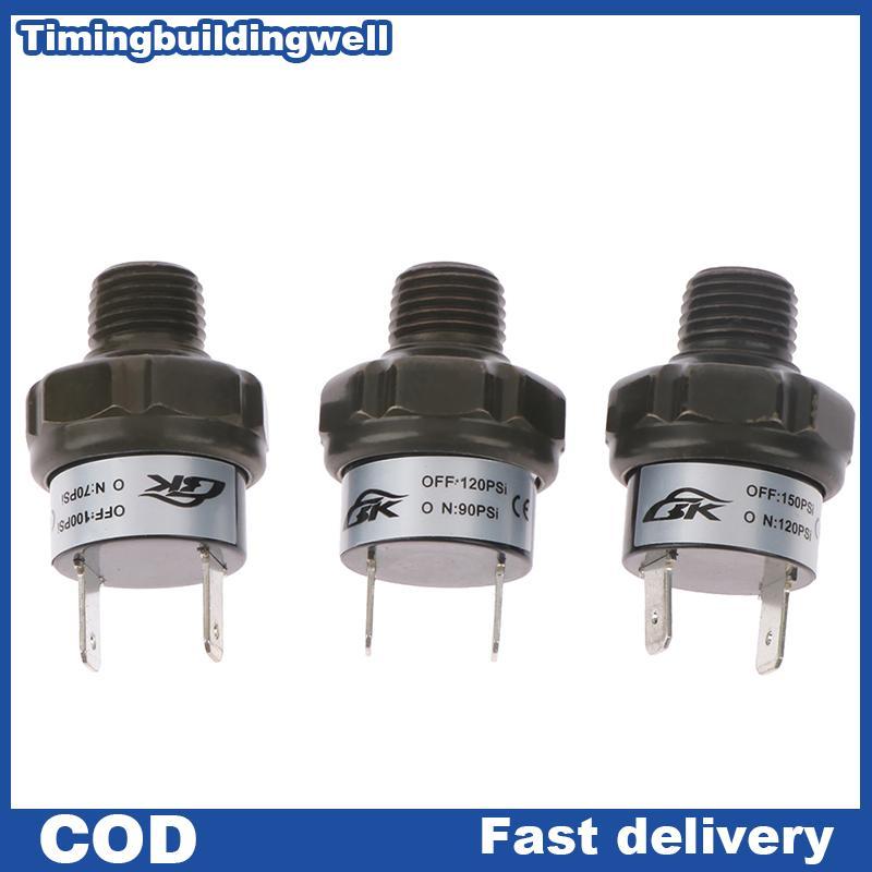Twth 1 ชิ้น Heavy Duty 1/4 NPT Airpressor สวิทช์ควบคุมความดันวาล์ว 70-100PSI 90-120PSI 120-150PSI QD