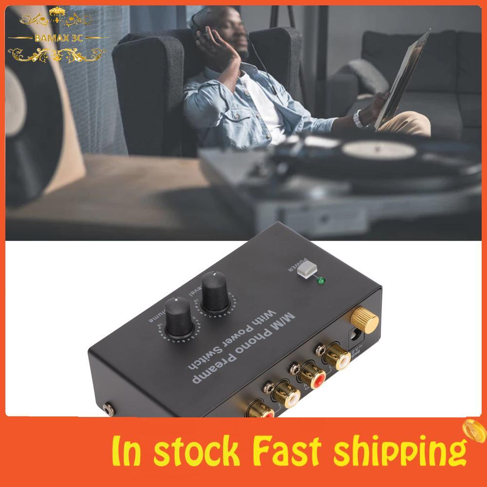 Bamaxis Phono Preamp Dual Gain Mini Phono Preamp เสียงรบกวนต่ำ PP500 สำหรับคอมพิวเตอร์