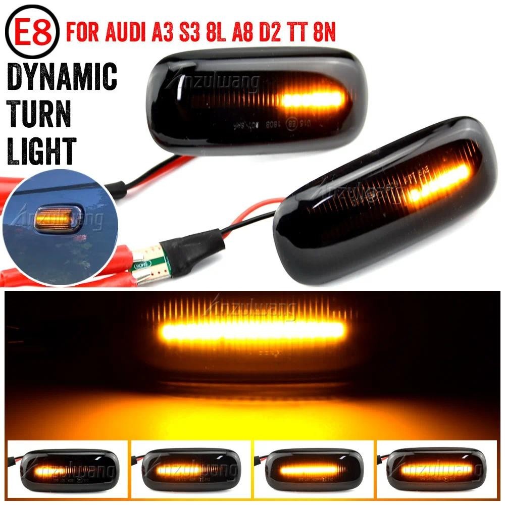 สําหรับ Audi A2 A3 8L A4 B5 A6 4B C5 A8 4D TT 8N Led แบบไดนามิกด้านข้างไฟเลี้ยวสัญญาณไฟย้ายลําดับไฟก