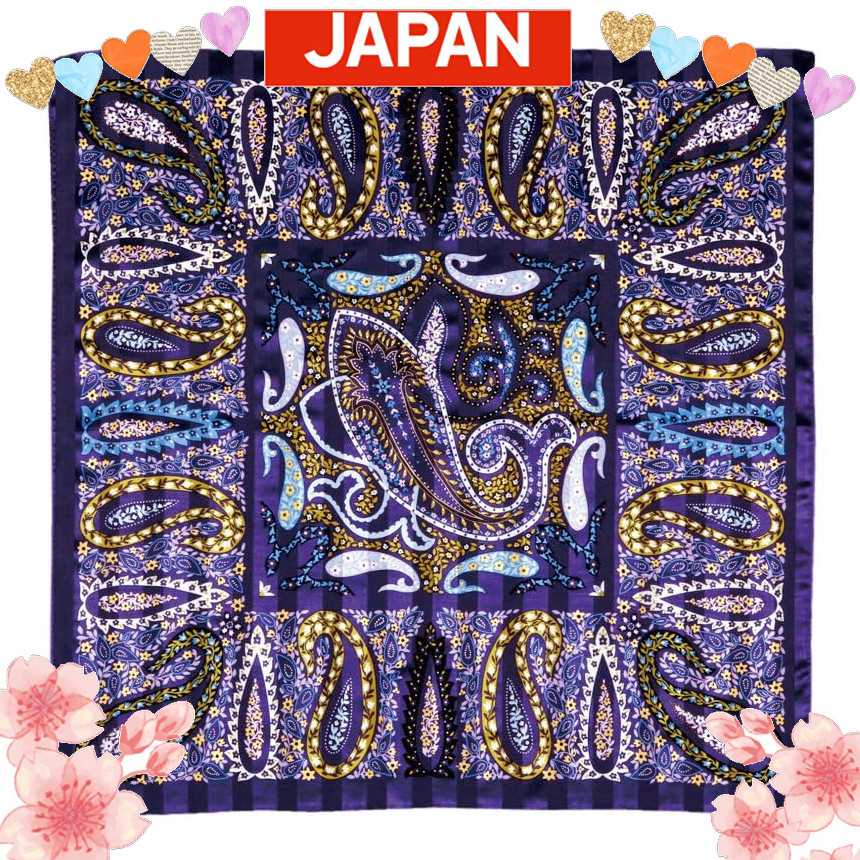 Direct from Japan Hitoshi Yamamoto Silk Road Scarf, Paisley Purple [1833-A] Made in Japan, Japanese 