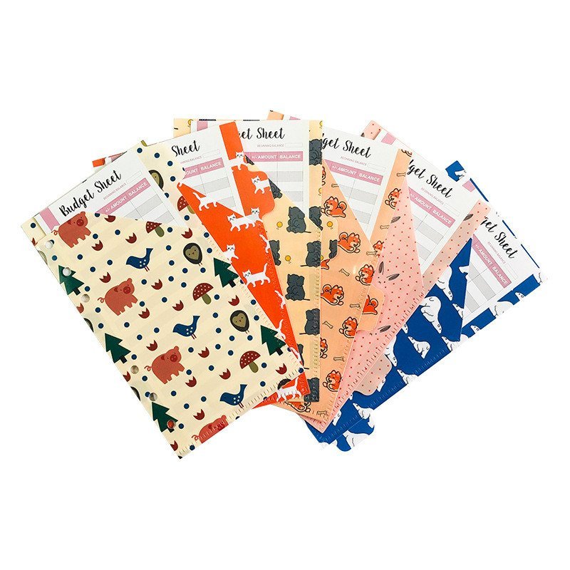 Build-in 12 รูปแบบการค้าต่างประเทศขนาดเล็กสัตว์ซองจดหมายเงินสดชุด pvc Build-in Envelope Bags Exclusi