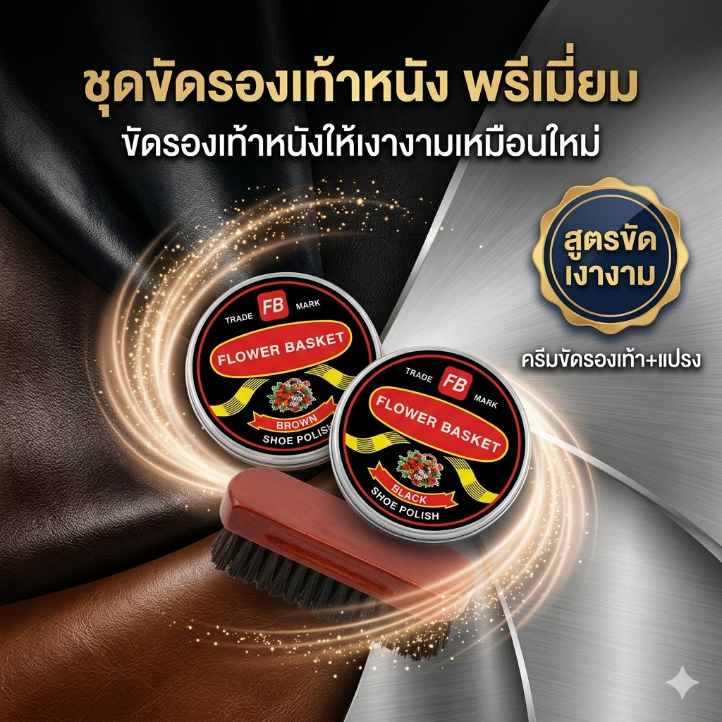 ครีมขัดรองเท้า+แปรง กีวี่ขัดรองเท้า ขัดรองเท้าหนัง (BY199)​