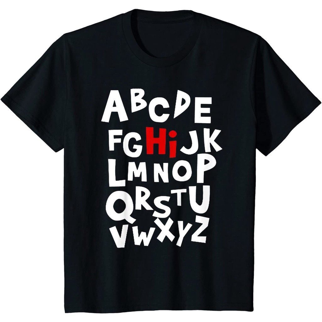 เสื้อผ้าเด็ก Back to School Hi ตัวอักษรตัวอักษร T เสื้อสําหรับผู้หญิงผู้ชาย เสื้อผ้าเด็ก แฟชั่นเด็กท