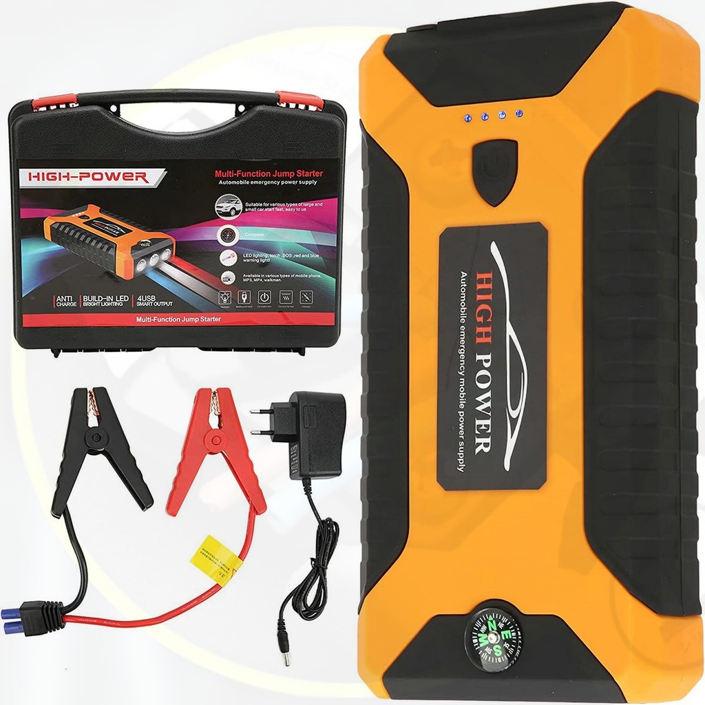 เครื่องจั๊มสตาร์ทรถ 12V-24V 99800mAh ปั๊มลมในตัว ไฟ SOS ใช้ได้ทุกคัน