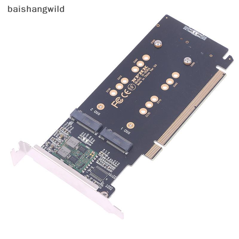 Bwth 1PCS m.2 X16 TO 4X NVME PCIE3.0 GEN3 X16 ถึง 4*NVME RAID CARD PCI-E VROC CARD RAID Hyper M.2X16