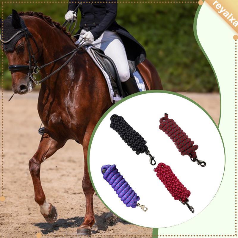 [Reyalxa] Horse Rope Train 98.43inch Rein Tear Resistance with Metal Hardware Lunge Line Horse Tack 