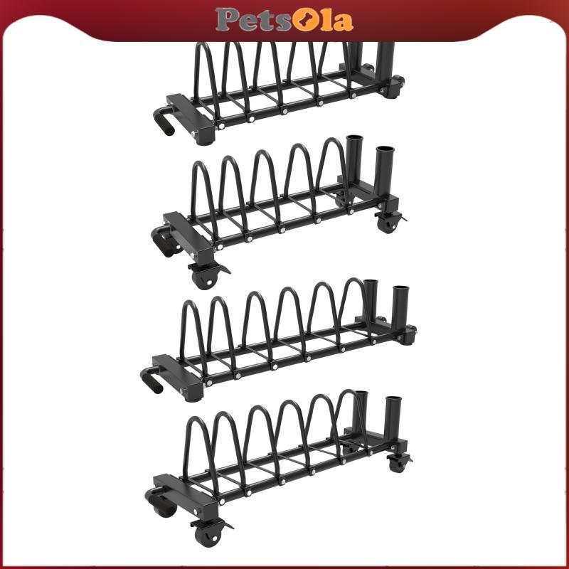 [PETSOLA] Barbell Rack Barbell Storage Rack, Fitness Organizer, เหล็กคาร์บอนแบบพกพา