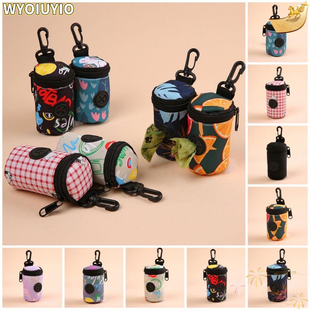 WYOIUYIO ที่วางถุงขยะ, แขวนได้แบบพกพาสุนัข Poop Bag Dispenser, สุนัขน่ารักเดินอุปกรณ์เสริมซิปถุงขยะอุปกรณ์สัตว์เลี้ยง
