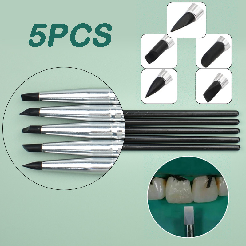 5 Pcs Dental Resin Silicone Shaping Pen Brush Art Brush Dentistry Composite Cement Porcelain Teeth Shaping DIY Drawing