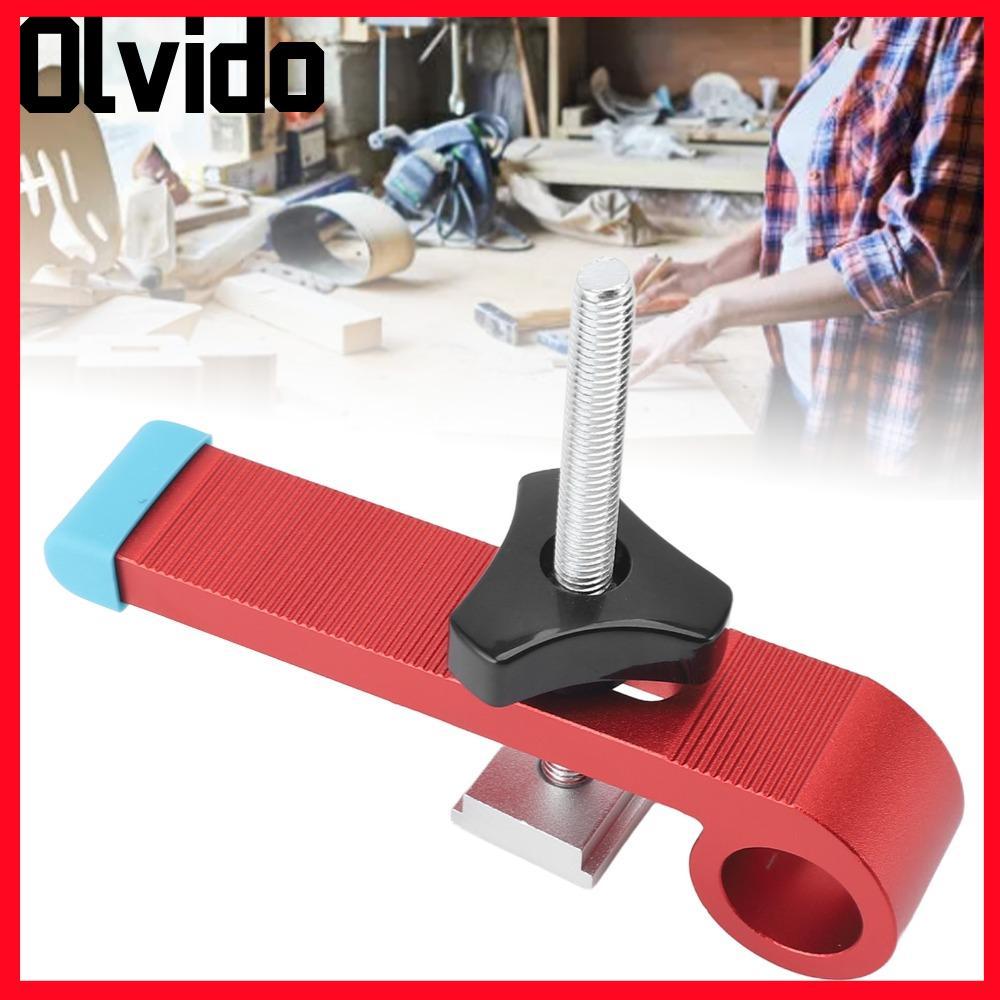OLVIDO T Track Clamp, อลูมิเนียมอัลลอยด์สีแดง T Track Clamps Kit, อุปกรณ์เสริม T Slots ปรับ T Track 