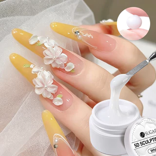 【Local】UR SUGAR สีขาว Non Stick Hand แกะสลักเจล 5D Embossment วาด Solid Extension เล็บเจล Polish Chrome ฐานกาวเจล Easy to Operate