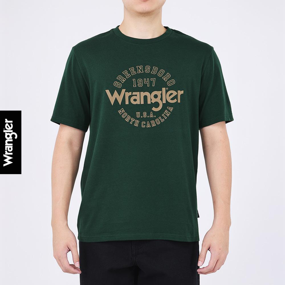 WRANGLER เสื้อยืดแขนสั้นผู้ชาย รุ่น WR S426MTSSF42 สีเขียวเข้ม