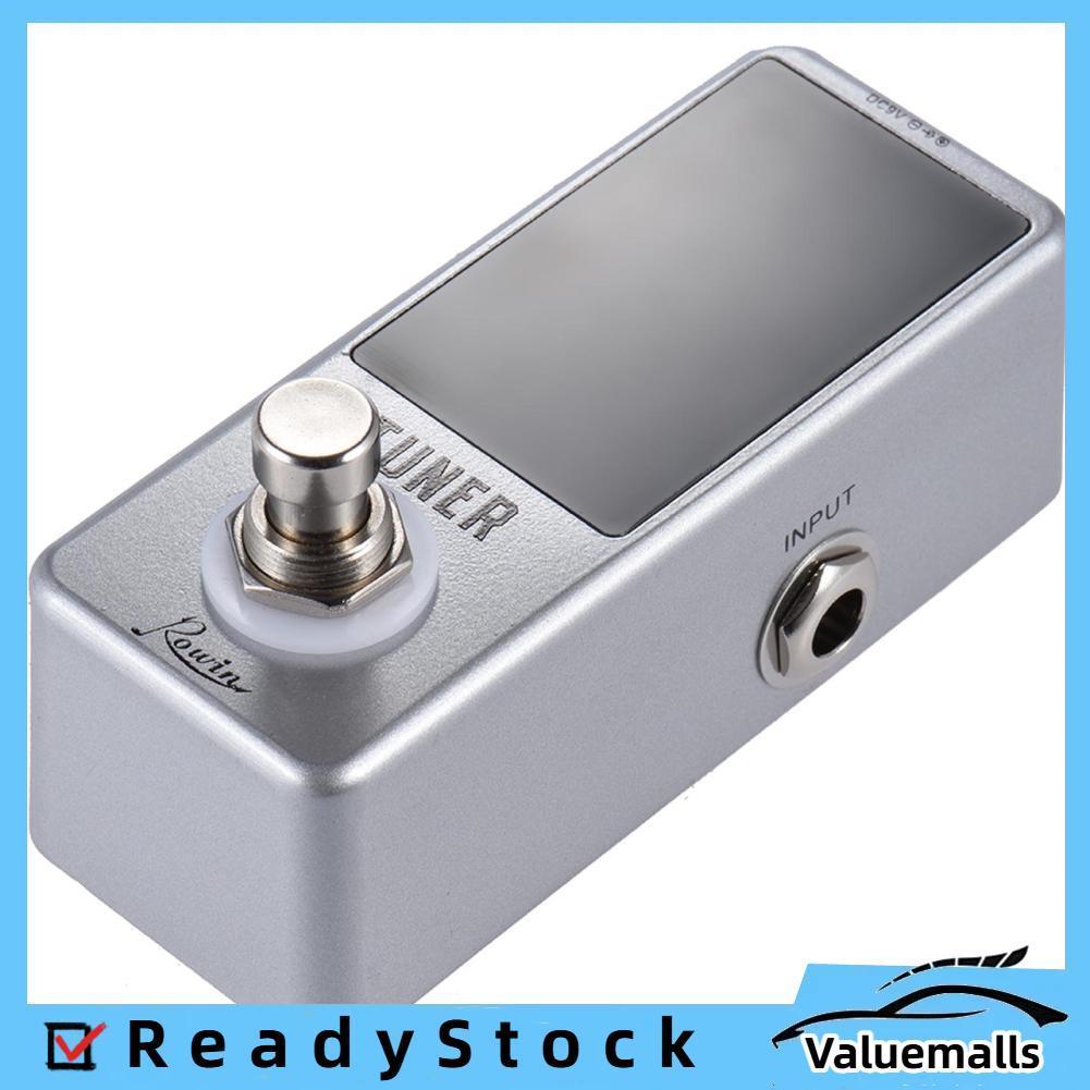Valuemalls Mini Chromatic Tuner Pedal Effect จอแสดงผล LED True Bypass สำหรับกีตาร์เบส