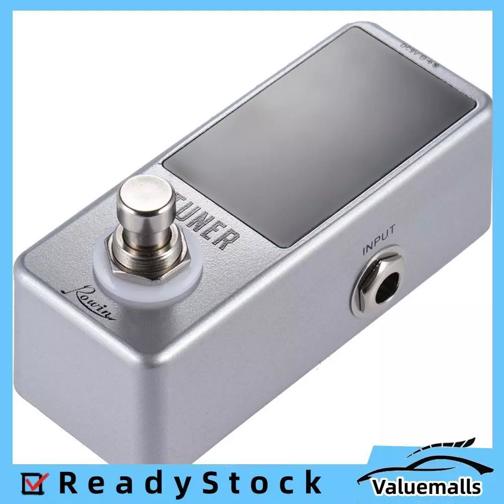 Valuemalls Mini Chromatic Tuner Pedal Effect จอแสดงผล LED True Bypass สำหรับกีตาร์เบส