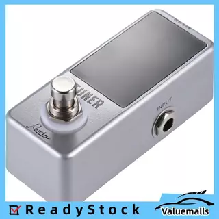 Valuemalls Mini Chromatic Tuner Pedal Effect จอแสดงผล LED True Bypass สำหรับกีตาร์เบส