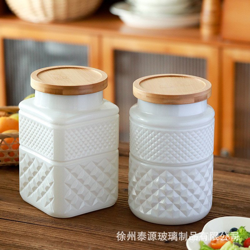 Airtight Jar Retro Glass Set Large Wholesale Storage Coffee Beans White Tea Multigrain Storage Jar 6