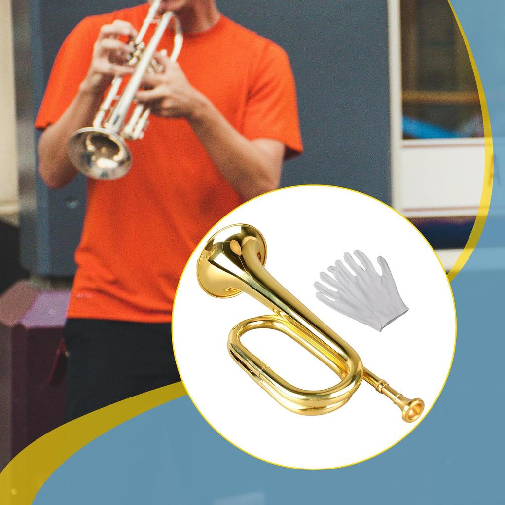 [txejgi] เริ่มต้นทรัมเป็ต Bugle เครื่องดนตรีทองเหลือง Long Herald Bugle การออกแบบขนาดกะทัดรัดสําหรับ