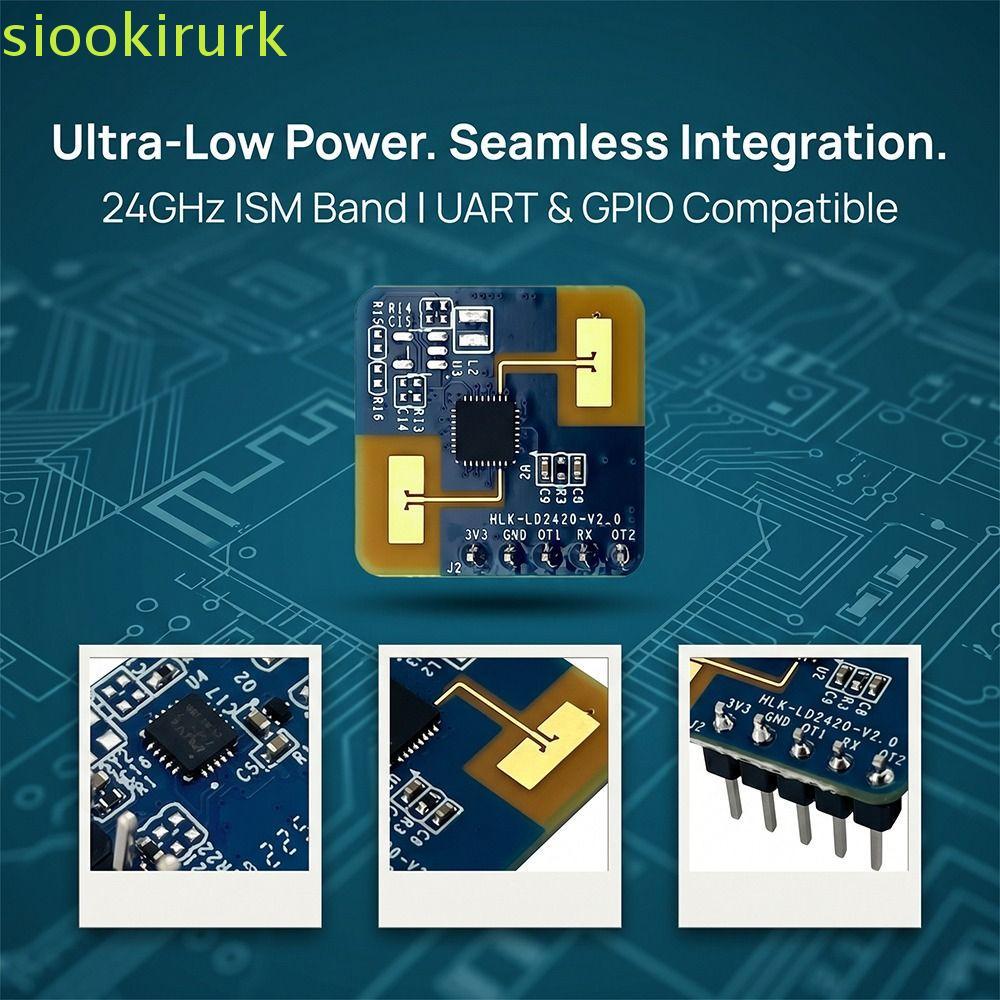 SIOOKIRURK 24GHz มิลลิเมตร Wave Radar, FMCW Radar GPIO เอาต์พุต LD2420 เซ็นเซอร์เรดาร์, Smart Home
