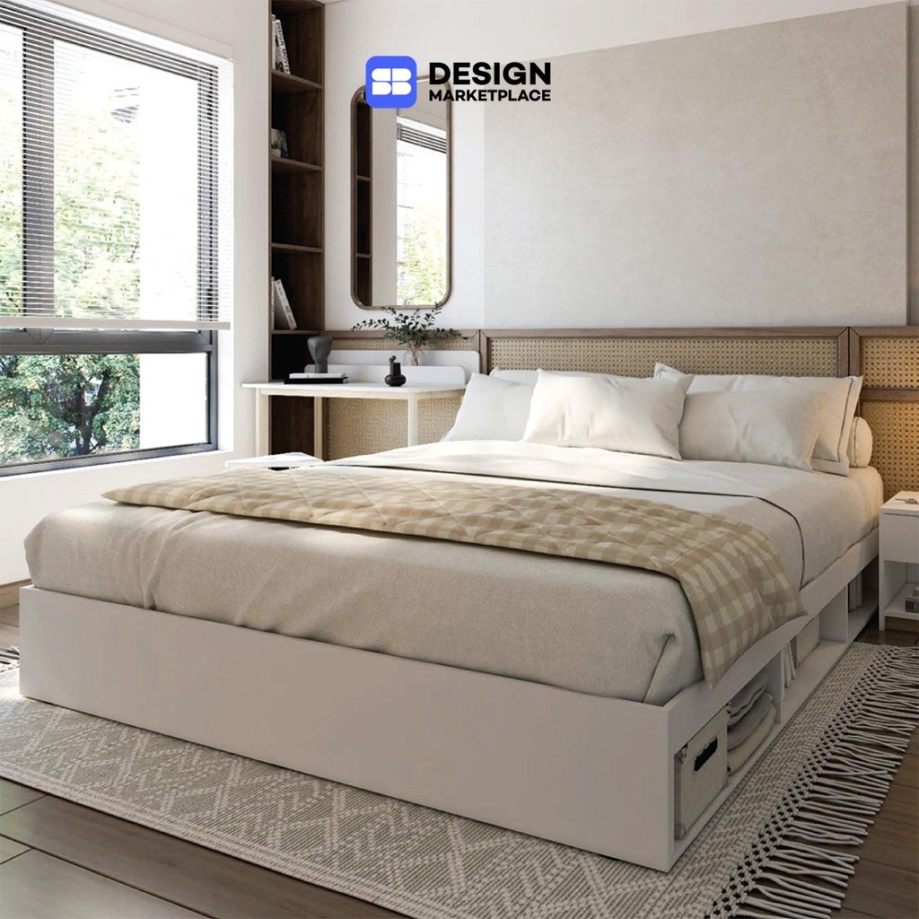 SB Design Square เตียง 6 ฟุต PLAY รุ่น FANTASY-B สีขาว (186x203x28.5 ซม.) แบรนด์ KONCEPT FURNITURE